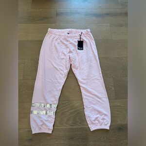 Michael Lauren Medium Pink Grey Stripped Bottom Leg Joggers. 💗⚡️
